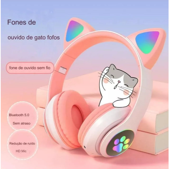 Fone de Ouvido de Gatinho - Bluetooth