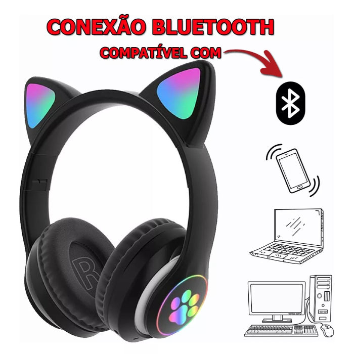 Fone de Ouvido de Gatinho - Bluetooth