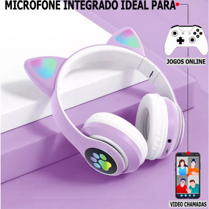 Fone de Ouvido de Gatinho - Bluetooth