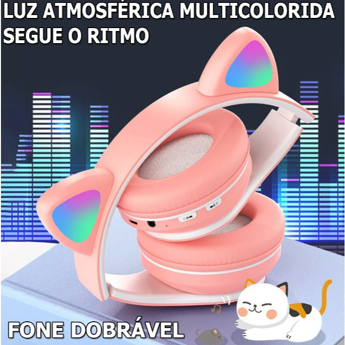 Fone de Ouvido de Gatinho - Bluetooth