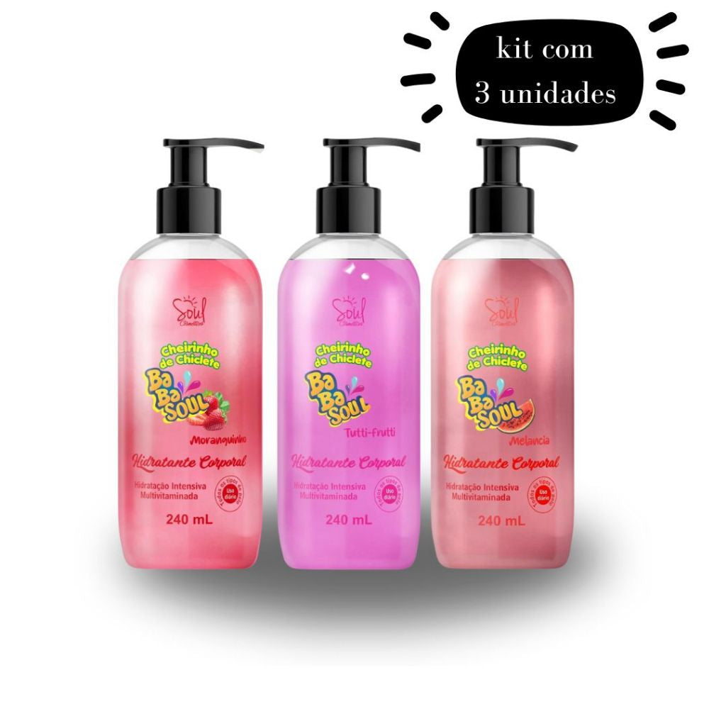 Kit com 3 Hidratantes Corporais Babasoul