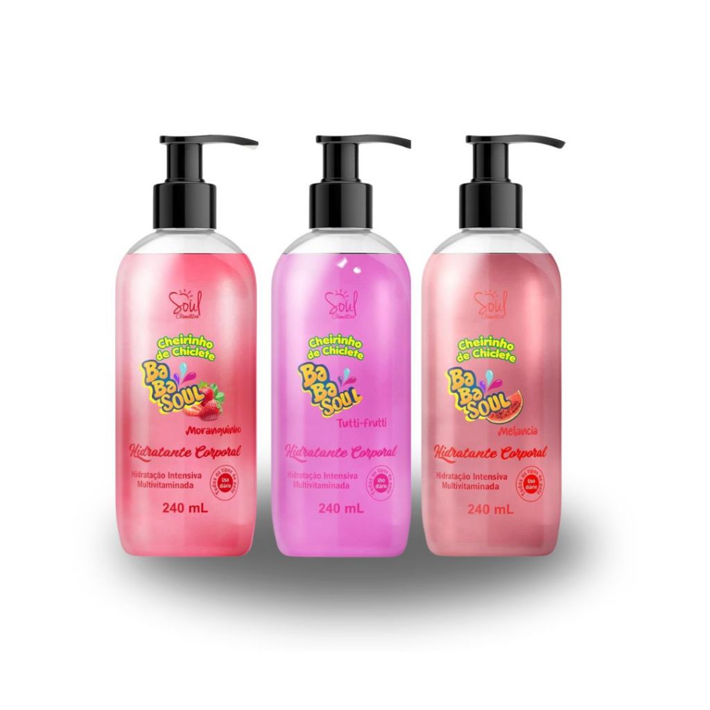Kit com 3 Hidratantes Corporais Babasoul