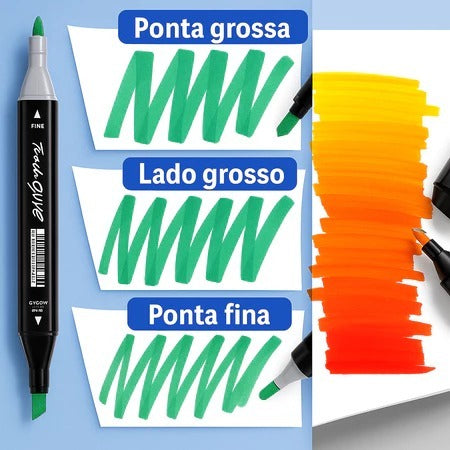 Kit com 48 Canetinhas Ponta Dupla