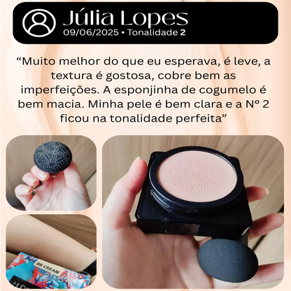 Base Corretiva com Esponja - Cobertura Natural