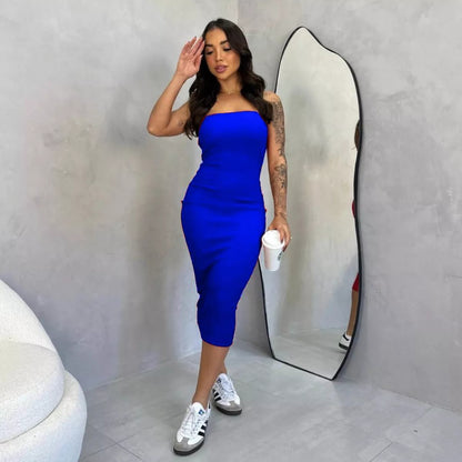 Vestido Midi - Tomara que Caia Canelado