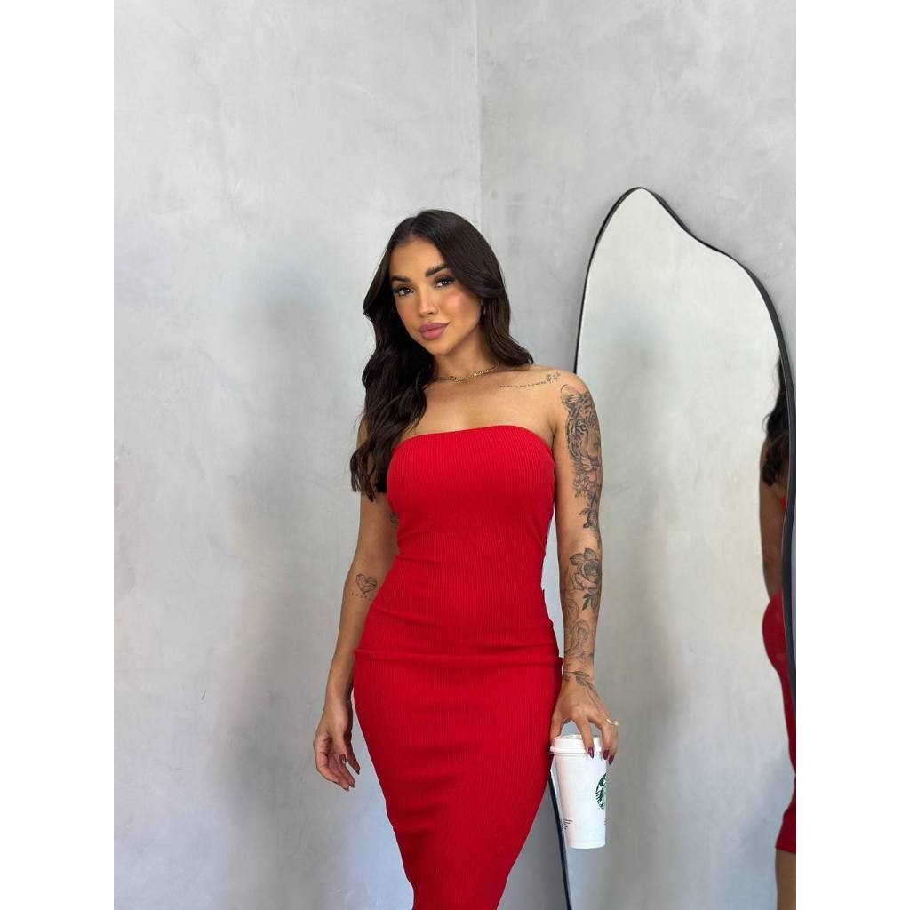 Vestido Midi - Tomara que Caia Canelado