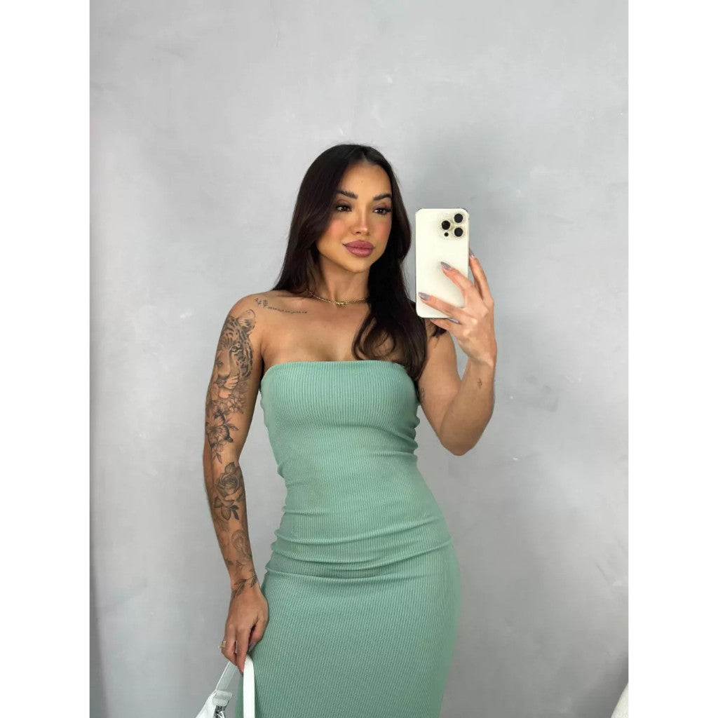 Vestido Midi - Tomara que Caia Canelado