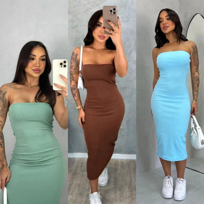 Vestido Midi - Tomara que Caia Canelado